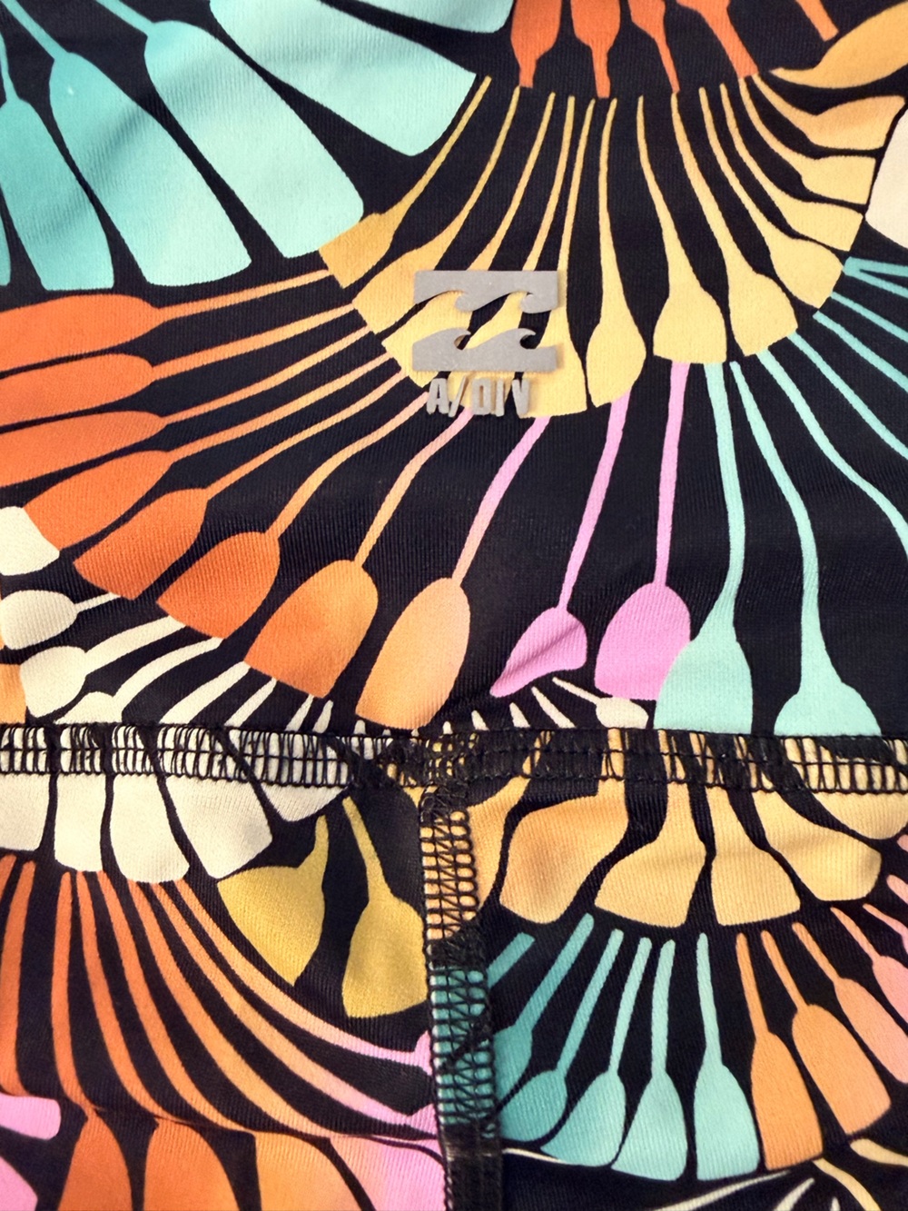 Billabong Summit 5” Black Multi 2 Floral Fan-Print Active Shorts Size Small - Picture 8 of 8